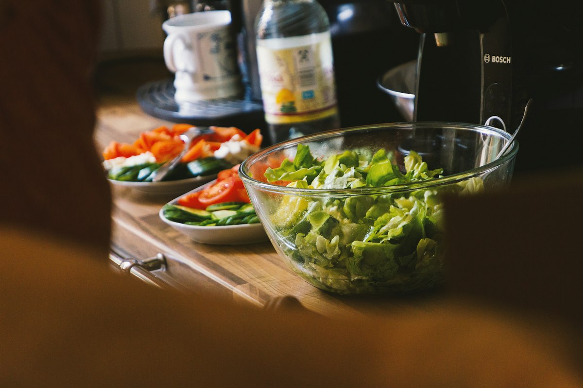 Salade verte fraîche pauvre en calories